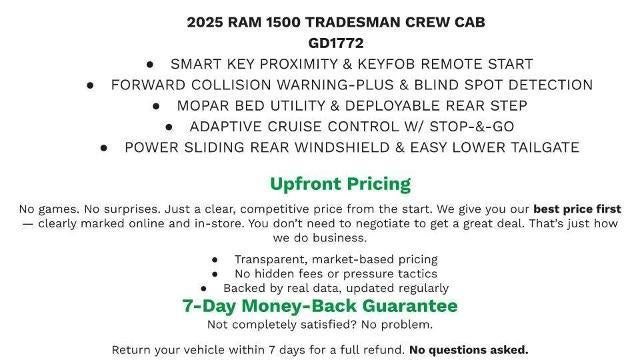 2025 RAM 1500 Tradesman Crew Cab 4x4 5'7" Box