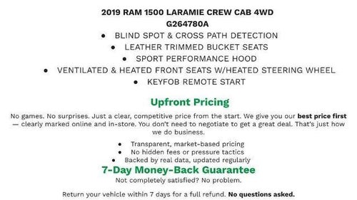 2019 RAM 1500 Laramie Crew Cab 4x4 5'7" Box