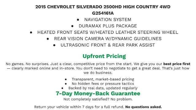 2015 Chevrolet Silverado 2500 HD High Country