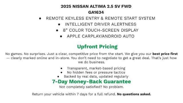 2025 Nissan Altima SV FWD