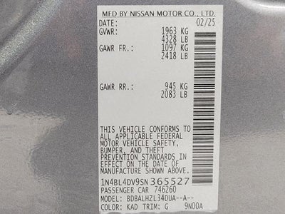 2025 Nissan Altima SV