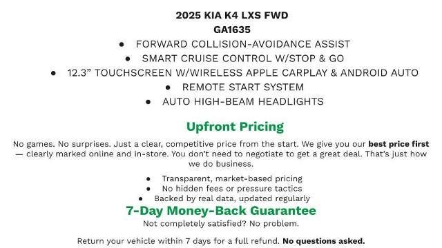 2025 Kia K4 LXS