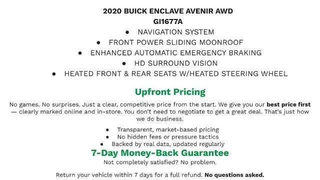 2020 Buick Enclave Avenir