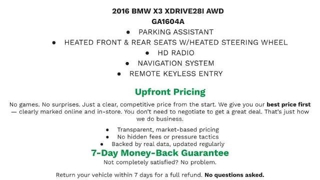 2016 BMW X3 xDrive28i