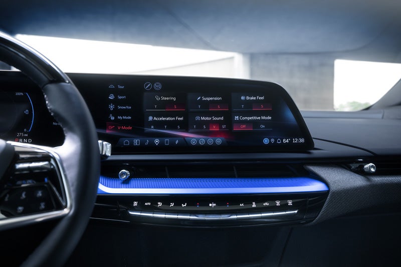 The 2026 OPTIQ-V Display Screen Displaying the V-Mode Settings | Bergstrom Cadillac of Manitowoc in MANITOWOC WI